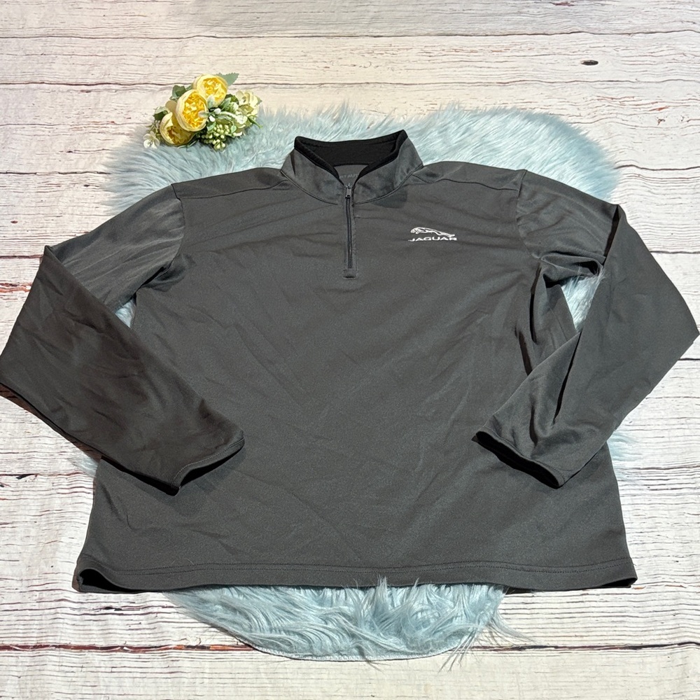 Port Authority Jaguar Grey Quarter Zip Pullover sz M